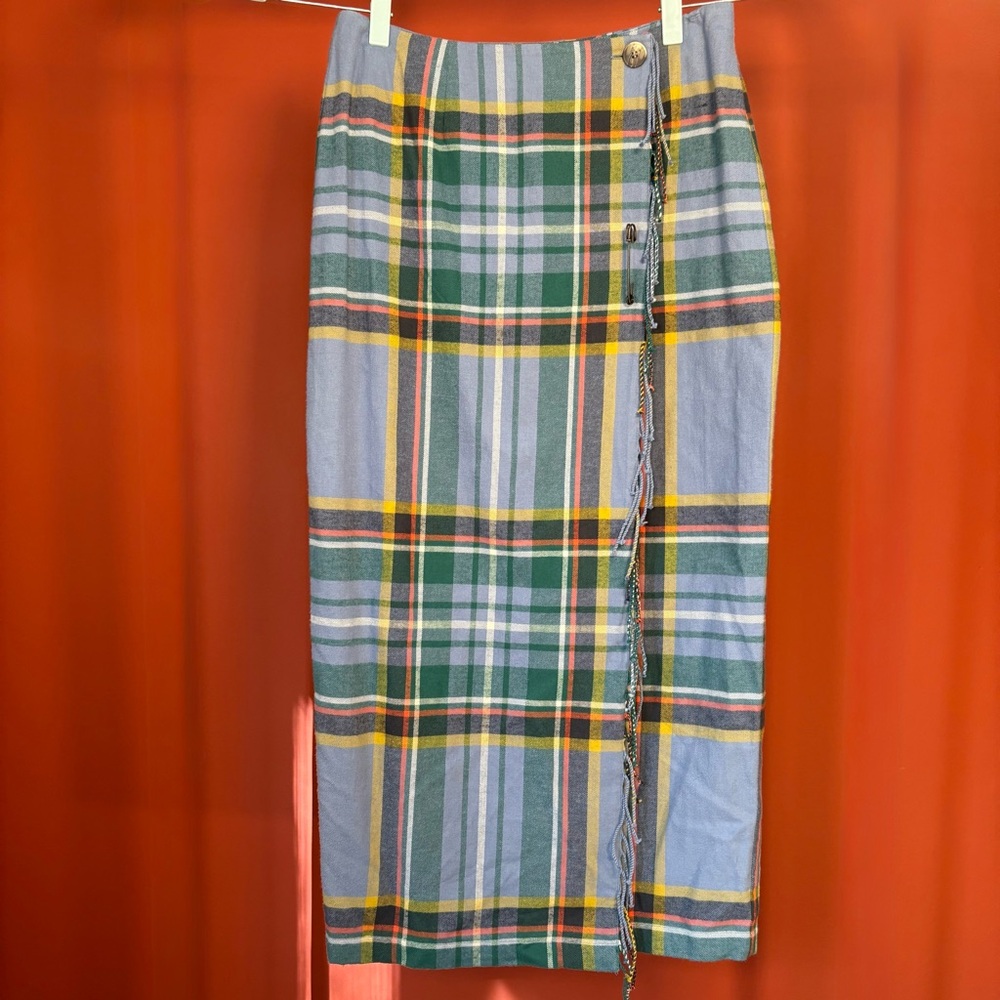 NWT 90s Cambridge Dry Goods Plaid Pencil Skirt